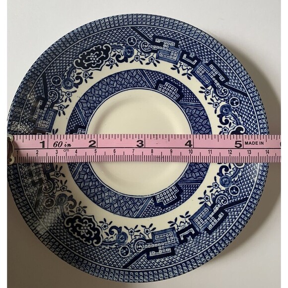 Churchill Blue Willow 5 1/2 inch Saucer Made‎ in Staffordshire England Set Of 3 - Picture 3 of 4